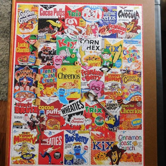 White Mountain 1000 Pc General Mills Cereal Boxes Jigsaw Puzzle 24 x 30 COMPLETE - Picture 1 of 8
